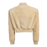 JOY Suede Bomber Light Beige