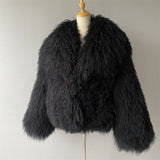 JOY Lamb Fur Jacket with collar