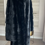 Classic Black Long Mink Fur Coat