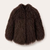 JOY Lamb Fur Midi Jacket With Collar