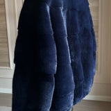 Navy Blue Mink Coat