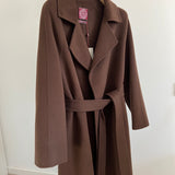 JOY wool and cashmere coat Dark Brown