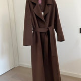 JOY wool and cashmere coat Dark Brown
