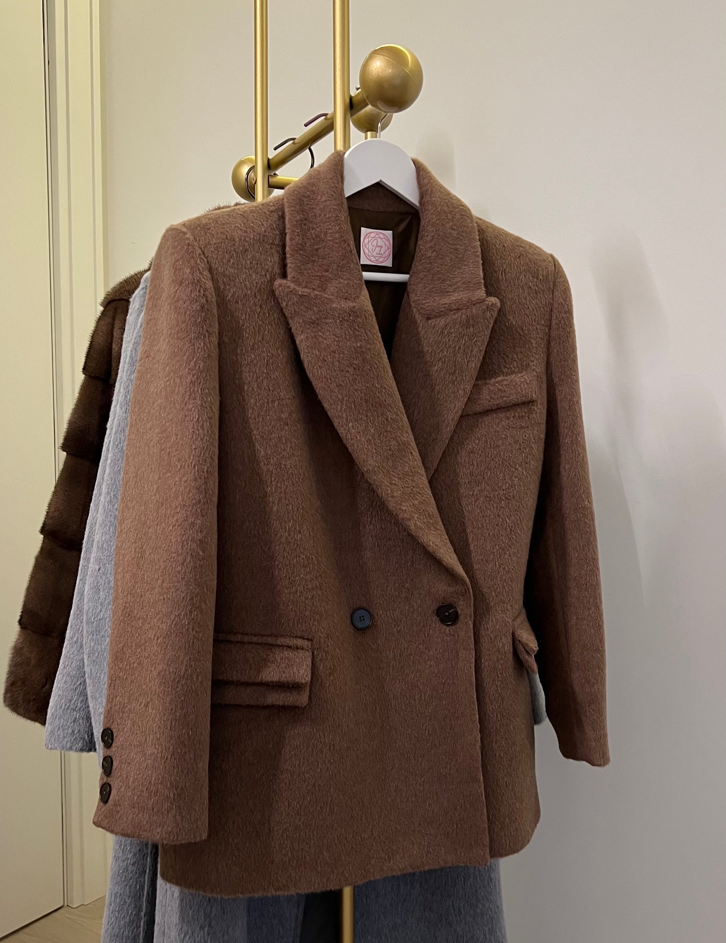 Royal Alpaca Short Blazer-Coat Brown