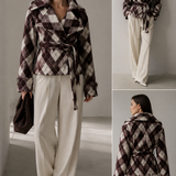 JOYÉ Checked Wool Coat