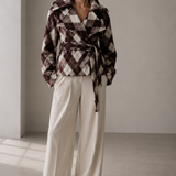 JOYÉ Checked Wool Coat