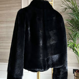 LEONA Mink Fur Coat Black Mink