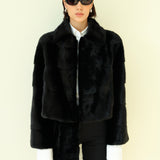 BERTA Mink Fur Coat Black