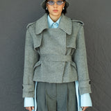 Alpaca Short Coat Gray
