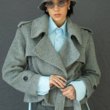 Alpaca Short Coat Gray