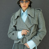 Alpaca Short Coat Gray