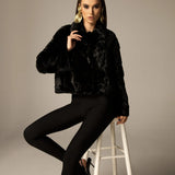 BERTA Mink Fur Coat Black