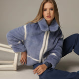 BLUE mink jacket