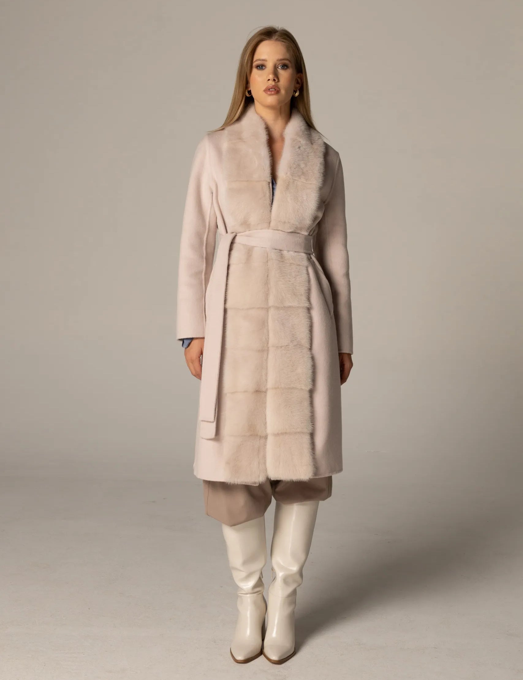 MYLO long mink coat Powder