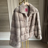 BERTA silver blue mink coat