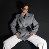 Royal Alpaca Short Blazer-Coat Gray