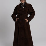 Dark Brown Suede Trench