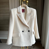 Royal Alpaca Short Blazer-Coat Creamy White
