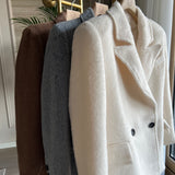 Royal Alpaca Short Blazer-Coat Creamy White