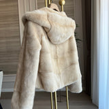 LEONA Mink Fur Hoodie Coat