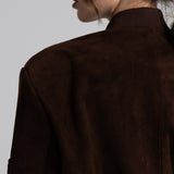 JOY Suede Bomber Dark Brown