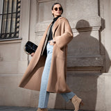 JOY wool and cashmere classic coat Camel