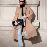 JOY wool and cashmere classic coat Camel
