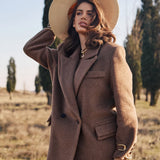 Royal Alpaca Short Blazer-Coat Brown