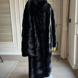 Classic Black Long Mink Fur Coat