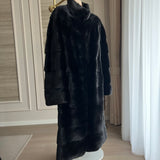 Classic Black Long Mink Fur Coat