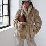 TALIA Golden Pearl Female Mink Fur Coat