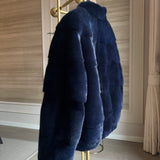 Navy Blue Mink Coat