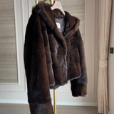 LEONA Mink Fur Hoodie Coat