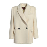 Royal Alpaca Short Blazer-Coat Creamy White