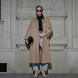 JOY wool and cashmere classic coat Camel